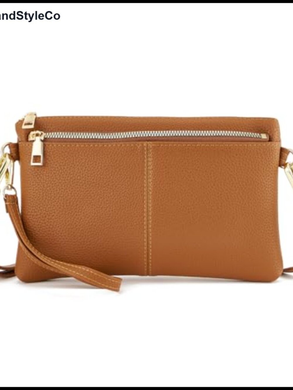 Vegan Leather Triple Zip Small Crossbody Bag with Adjustable Strap